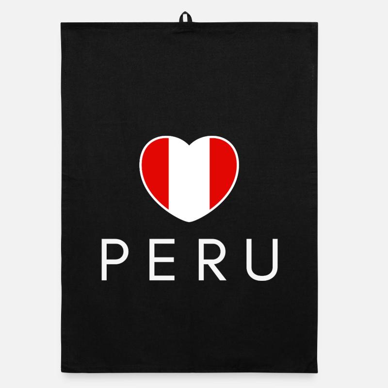 Heart with Peru flag, Peruvian pride Organic dish towel