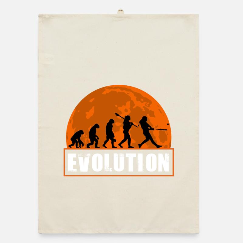 Baseball Softball Evolution Funny Player Gift Art Organic dish towel