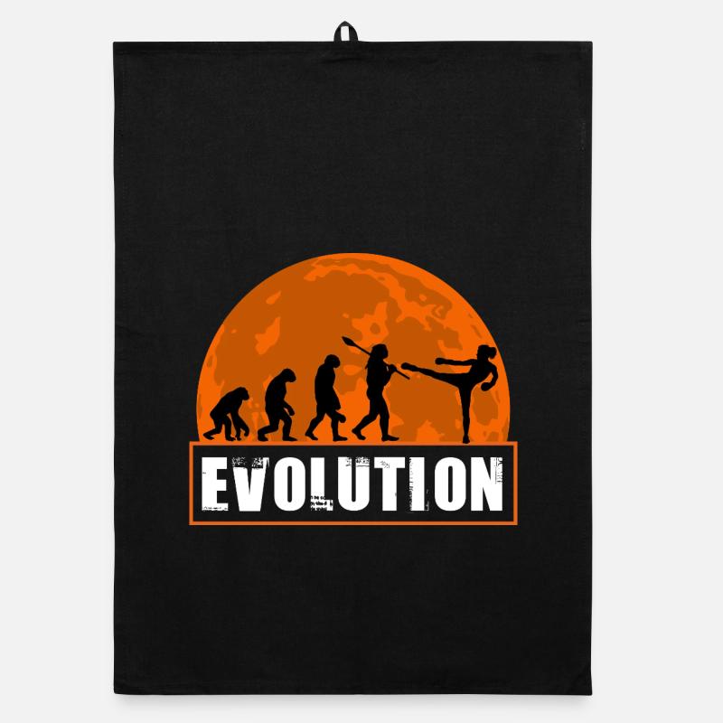 Evolution des Kickboxens Lustige Kampfsport Retro Organic Geschirrtuch