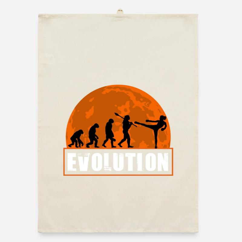 Evolution des Kickboxens Lustige Kampfsport Retro Organic Geschirrtuch