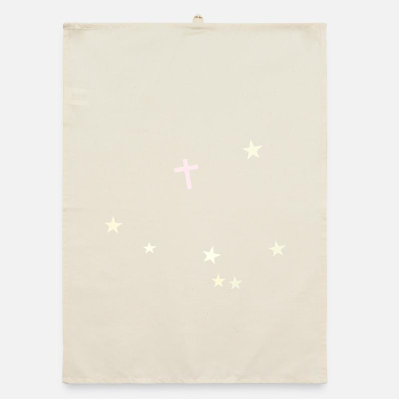 Croix dans le ciel étoilé Torchon bio