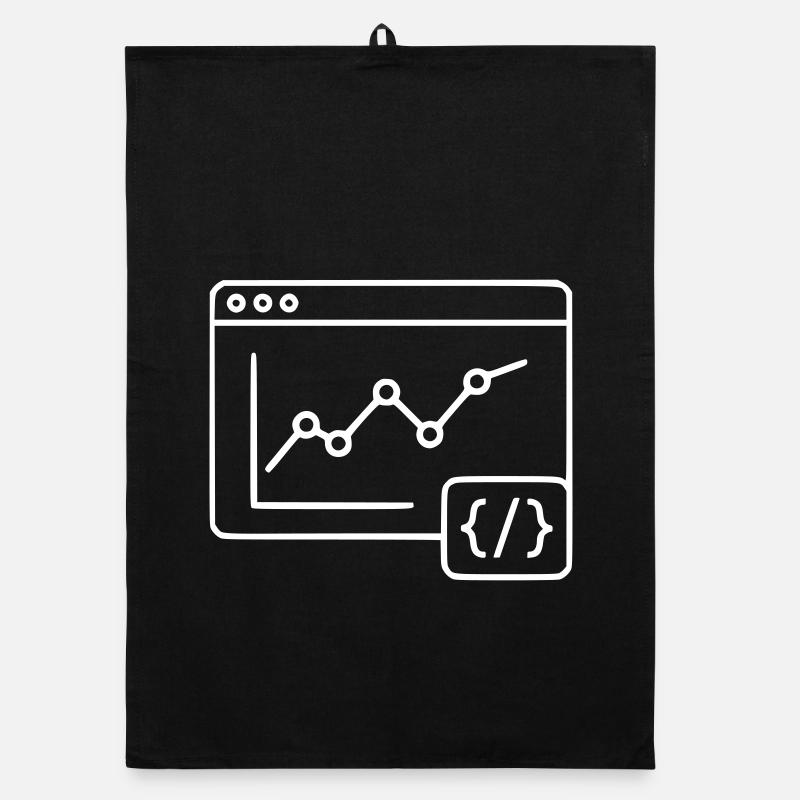 Web Analyse Chart Coding Browser Vektor - Organic Geschirrtuch - Schwarz
