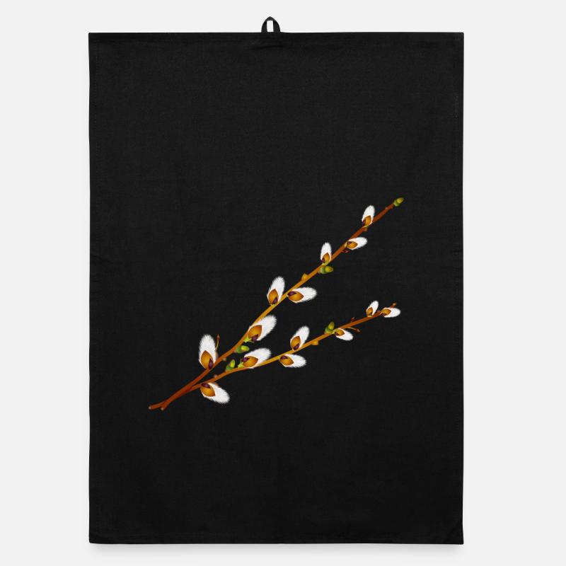 Branches délicates de manche de palmier – Motif printanier Torchon bio