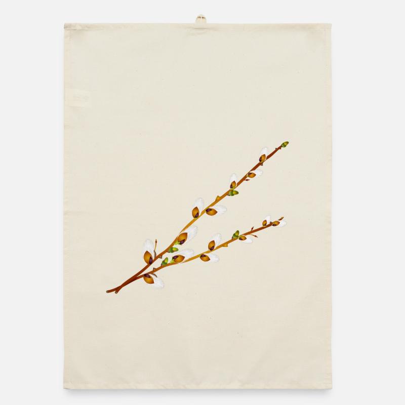Branches délicates de manche de palmier – Motif printanier Torchon bio