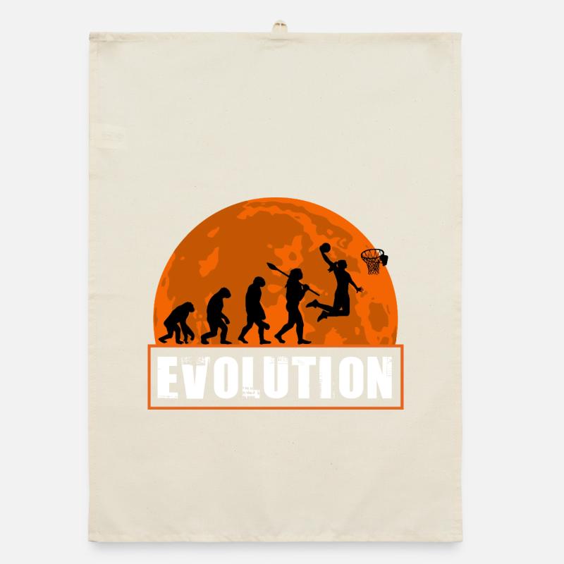 Basketball Evolution Player Dunking Silhouette Organic dish towel