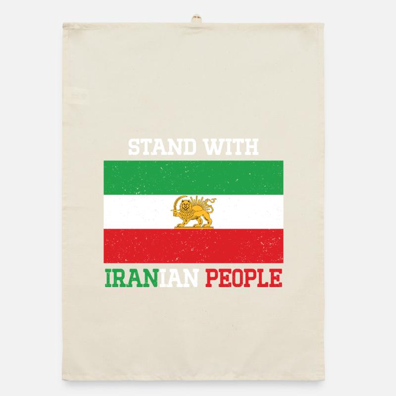 Emblème Tenir Tes Côtés du Peuple Iranien Torchon bio