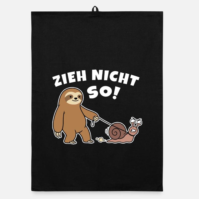 Don't pull like that! Sloth walks with snail Organic dish towel
