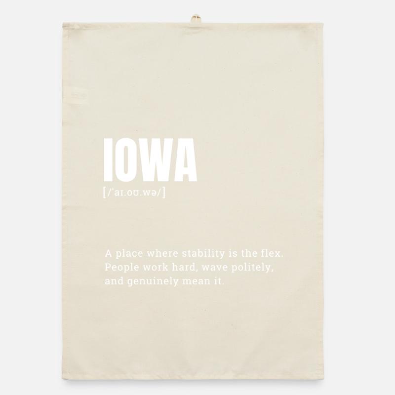 Iowa Bold Typography Statement Organic dish towel