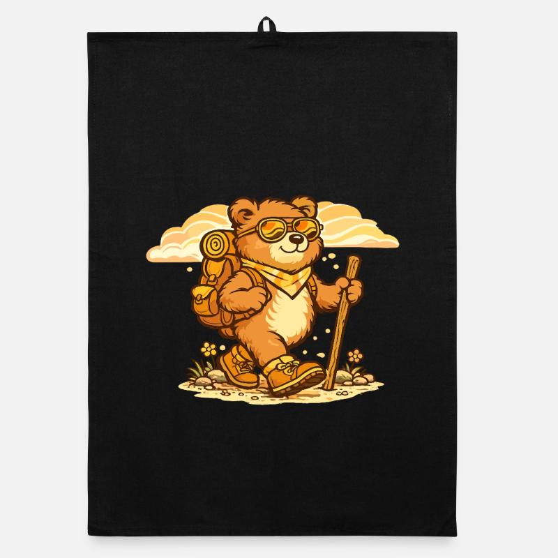 Wanderbär on a discovery tour Organic dish towel