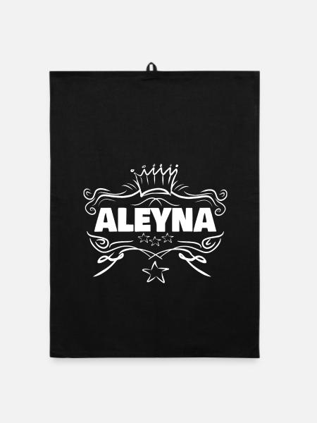 Aleyna als Frau - Organic Geschirrtuch - Schwarz - Vorne