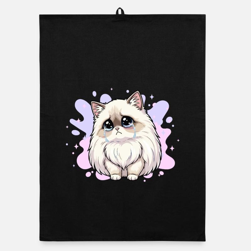 Tear cat heart cat Organic dish towel