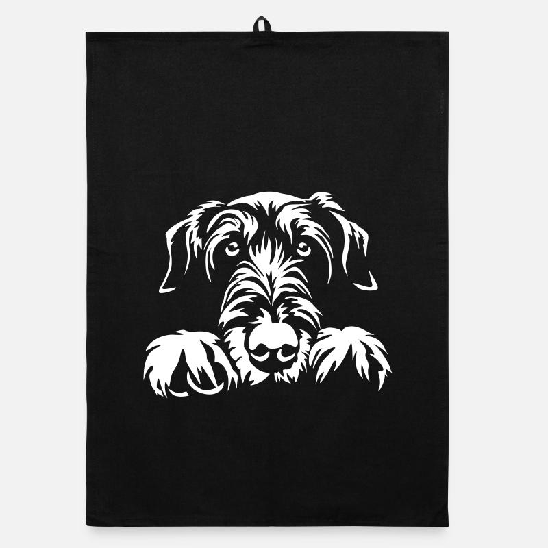 Irish Wolfhound Kopf "Black Edition" Organic Geschirrtuch