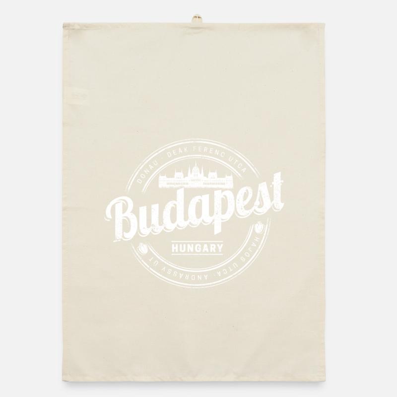 Budapest in Ungarn mit Parlament und Paprika Organic Geschirrtuch