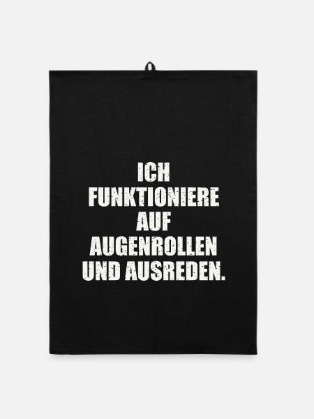ICH FUNKTIONIERE AUF AUGENROLLEN - Organic Geschirrtuch - Schwarz - Vorne