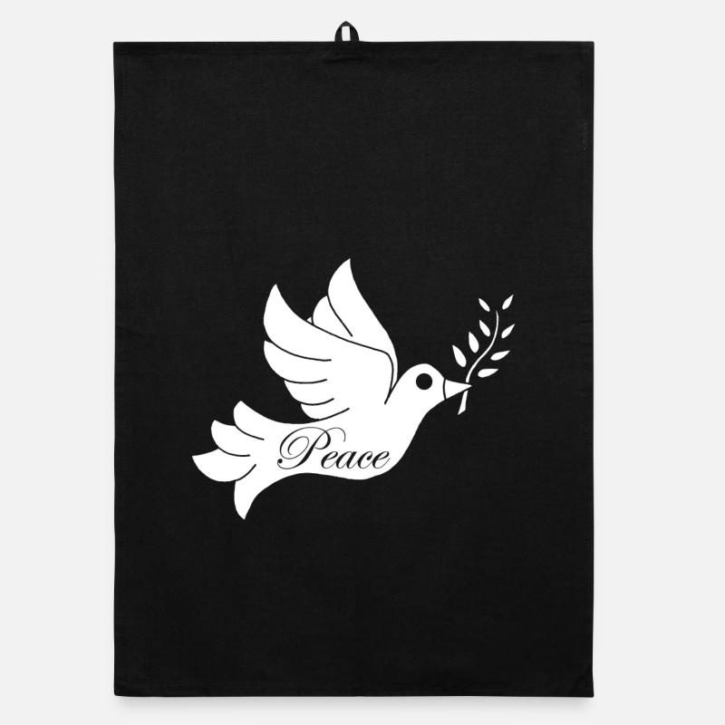 Oiseau blanc de la paix Torchon bio