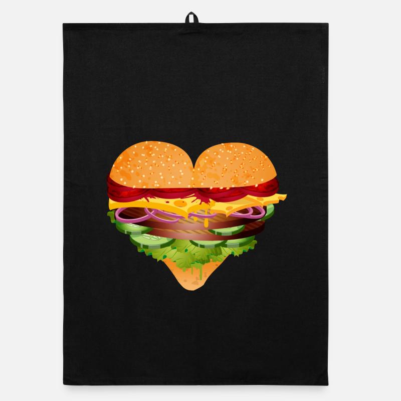 stuffed burger bun in heart shape variation Organic dish towel