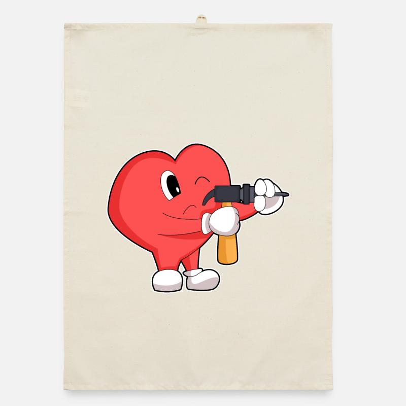 Heart Craftsman Drill Craft Organic dish towel