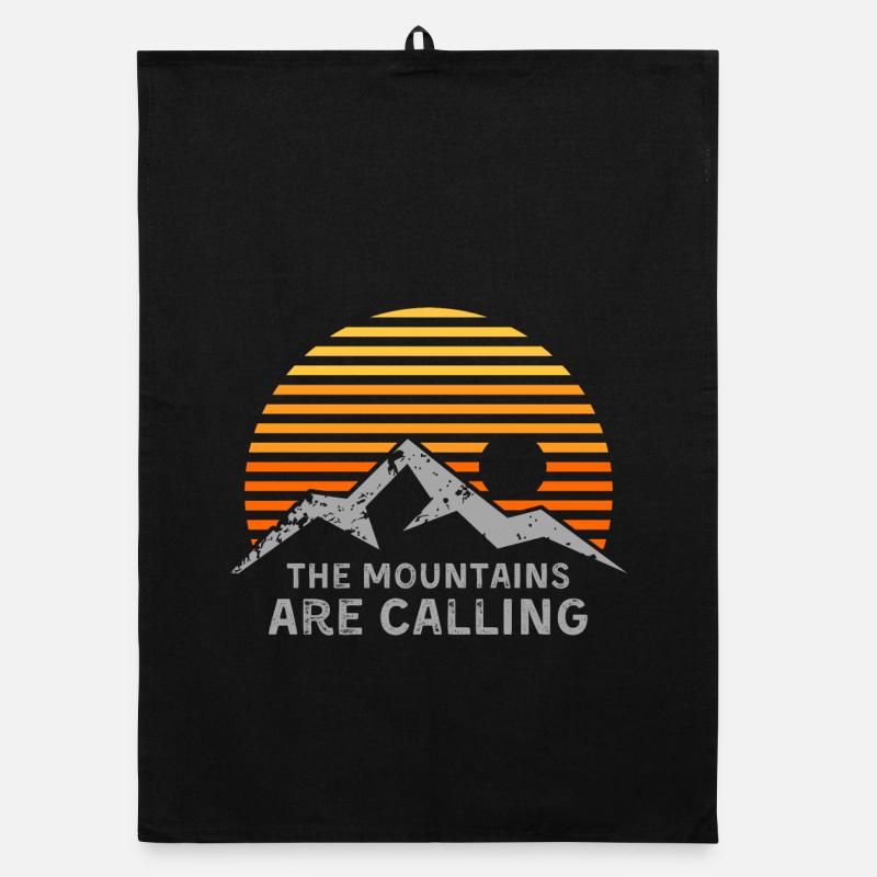 Mountains Are Calling Sunset Stripes Organic dish towel