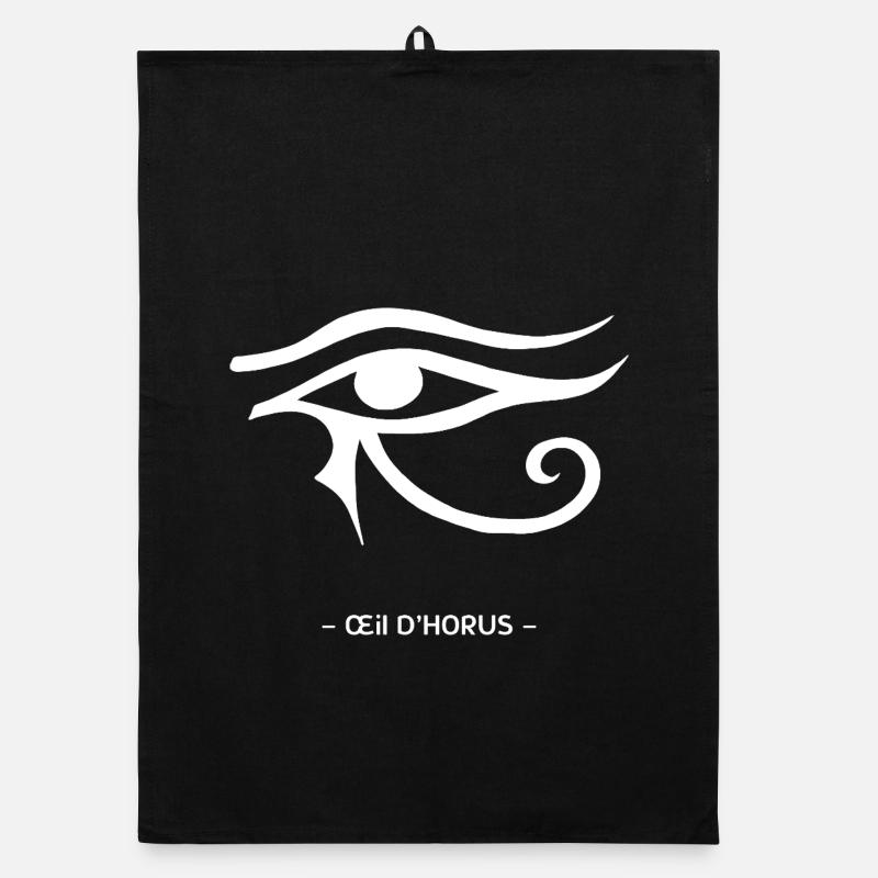 Œil D'Horus - Torchon bio - noir