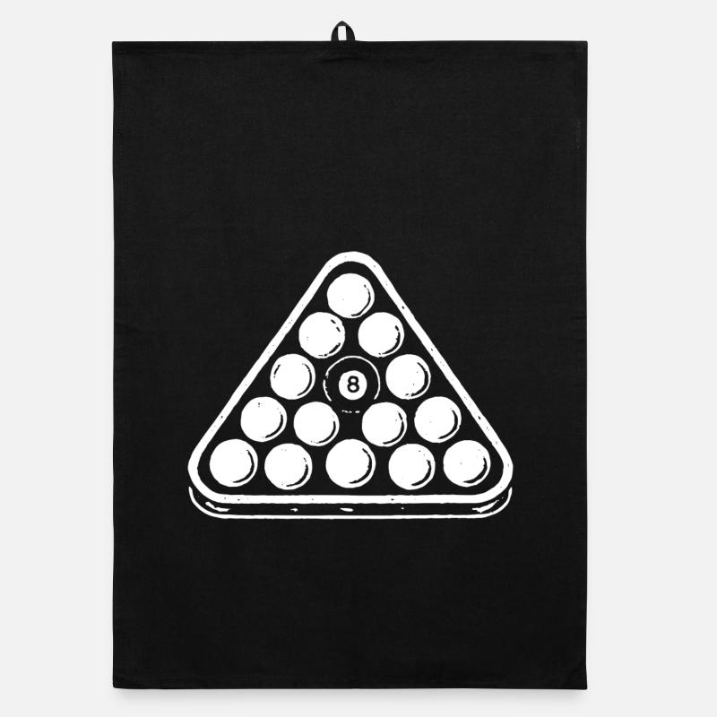 Huit boules, support de billard, cadeau pour joueur de billard Torchon bio