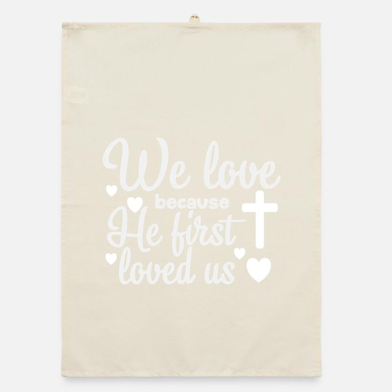 Religious love message illustration Organic dish towel