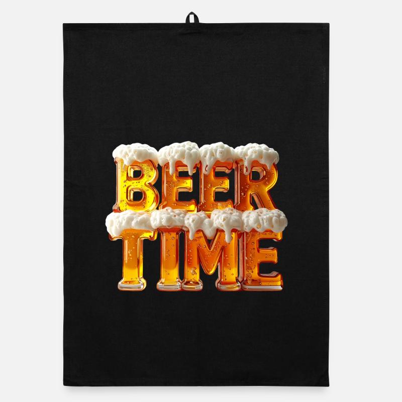 Beer Time - Lettres en verre à bière 3D avec mousse Torchon bio