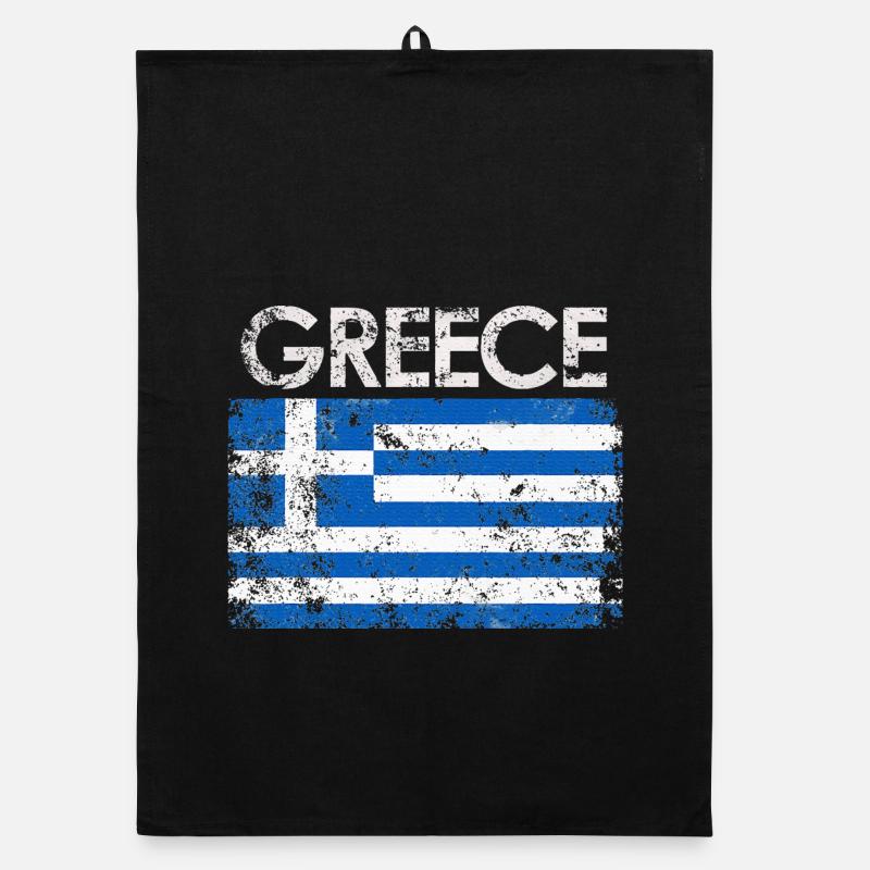 Graphique du drapeau de la Grèce en détresse Torchon bio