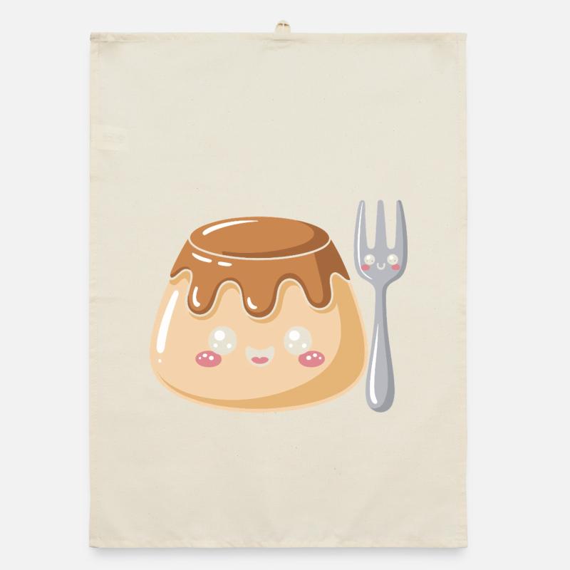 Pudding with fork Organic dish towel
