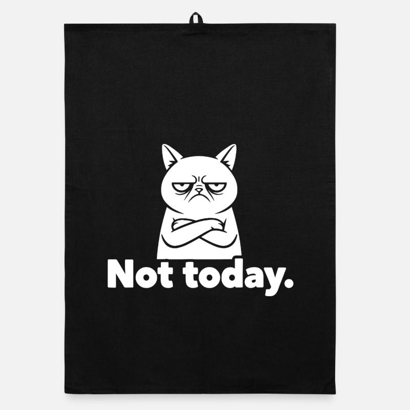 Grimmige Katze Not Today Meme Organic Geschirrtuch