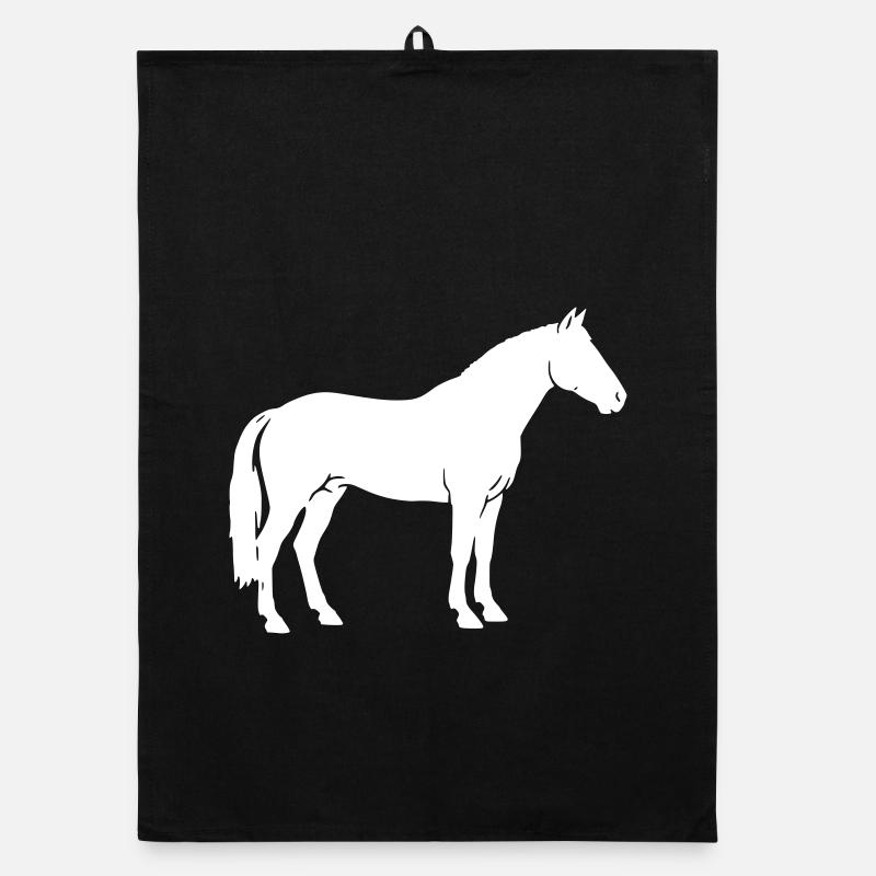 Pferd Silhouette Stehend Reiten Vektor Organic Geschirrtuch