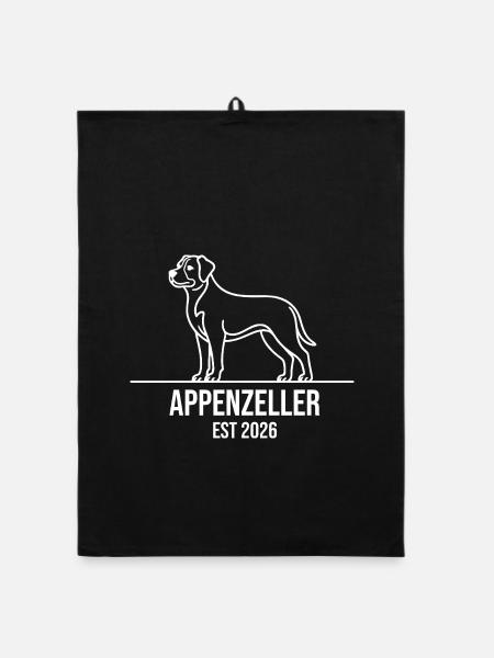 Appenzell Line Art 2026 - Organic dish towel - black - Front