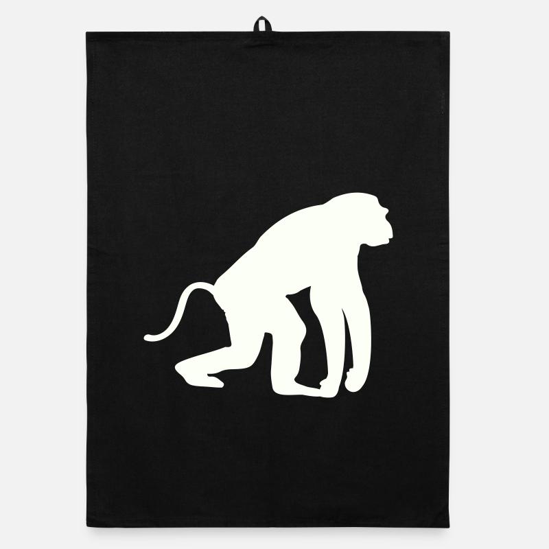 Affe Silhouette Organic Geschirrtuch