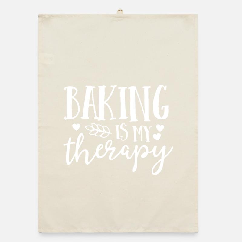 Baking Is My Therapy Organic dish towel