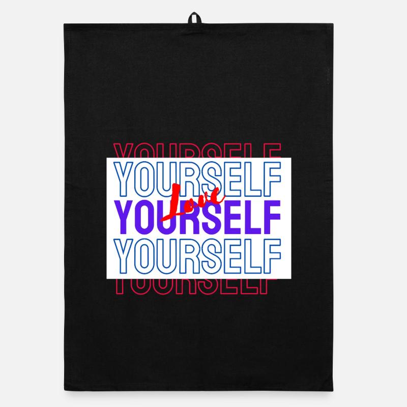 Love Yourself Pattern Love Yourself Organic dish towel