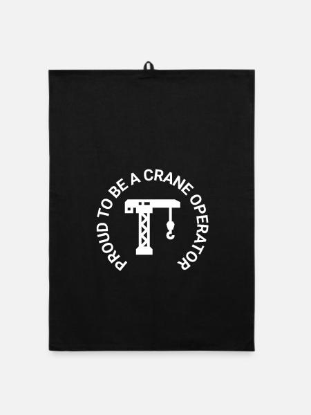 Proud To Be A Crane Operator (white) - Organic Geschirrtuch - Schwarz - Vorne