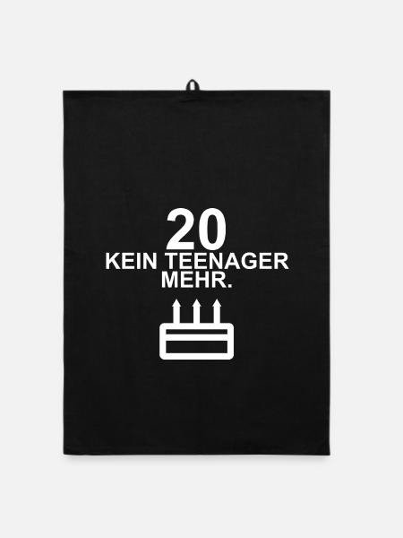 20 – Kein Teenager mehr - Organic Geschirrtuch - Schwarz