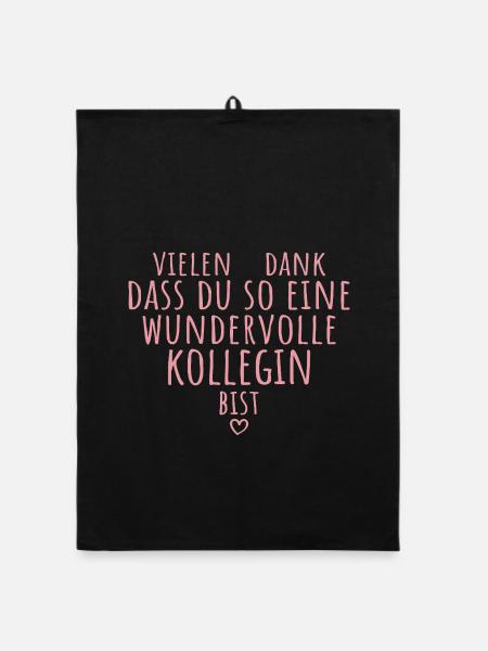 Beste Kollegin Herz Dankeschön Arbeitskollegin - Organic Geschirrtuch - Schwarz - Vorne
