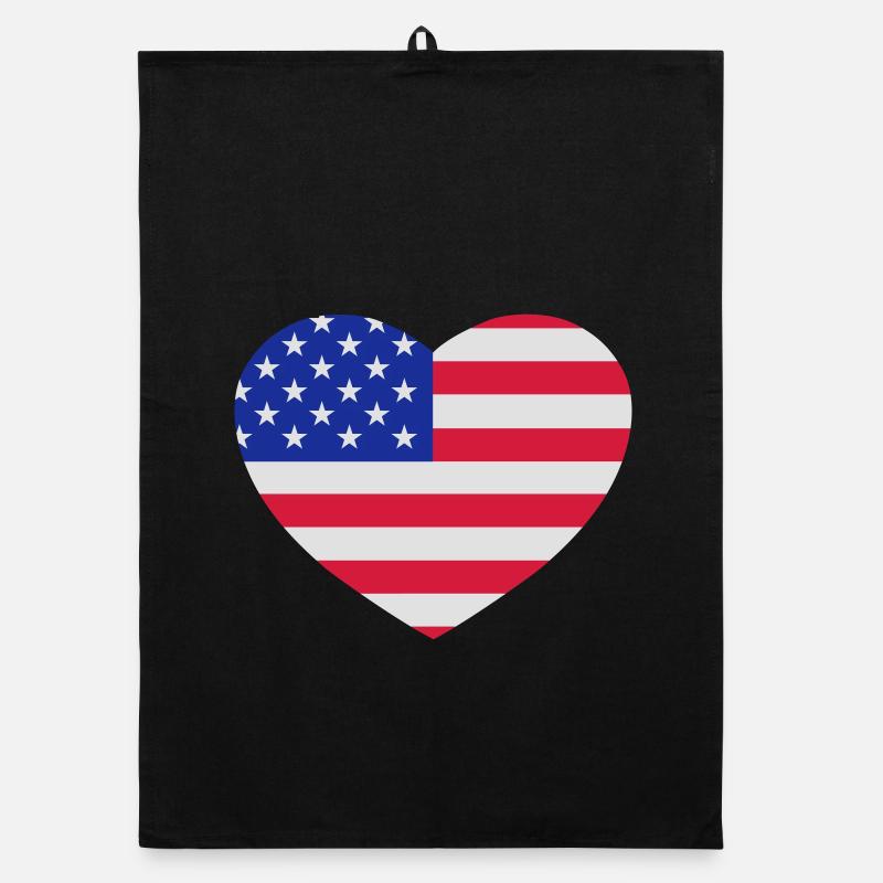 USA Herz Organic Geschirrtuch