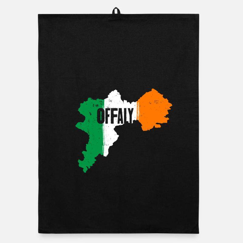 | du comté d’Offaly Irlande Contour de la carte du drapeau Torchon bio