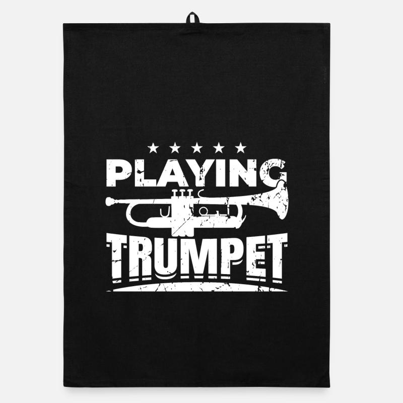 Trompete spielen Organic Geschirrtuch