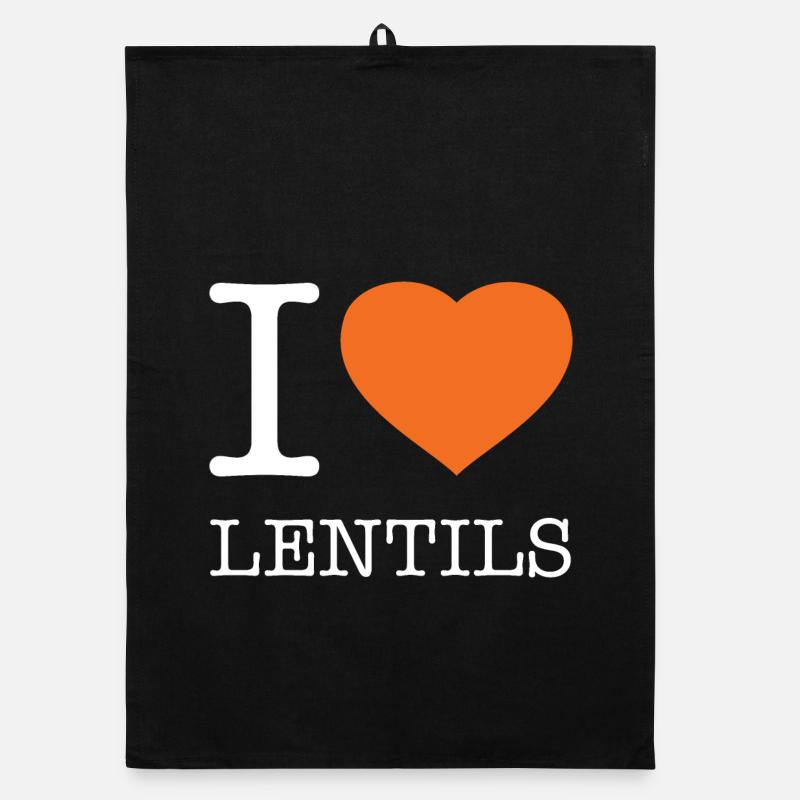 J’AIME LES LENTILLES Linsen Torchon bio