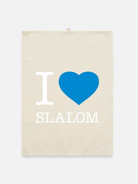 I LOVE SLALOM - Organic Geschirrtuch - Natur - Vorne