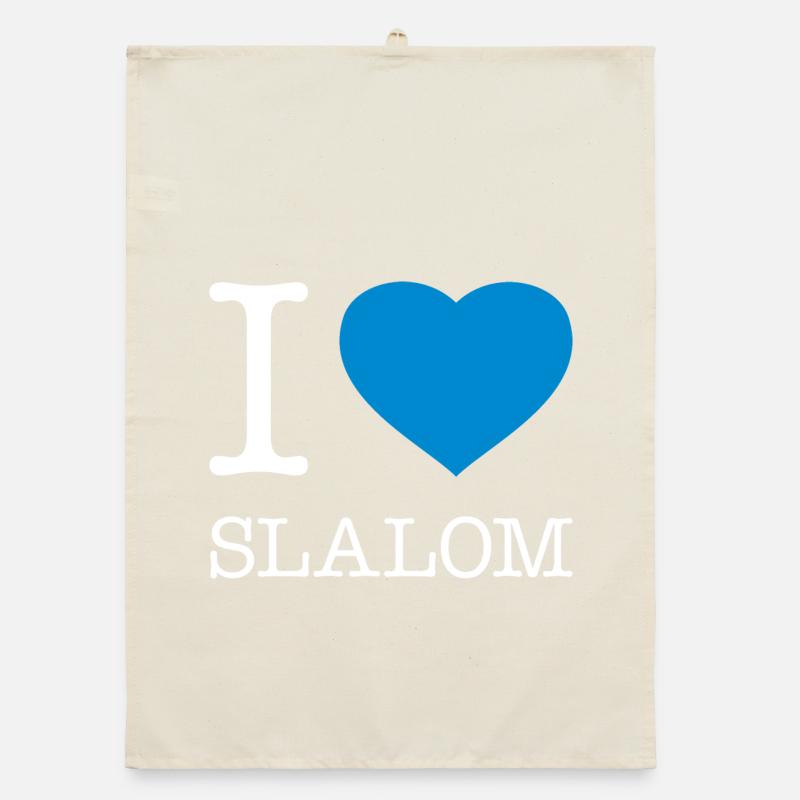 I LOVE SLALOM Organic dish towel