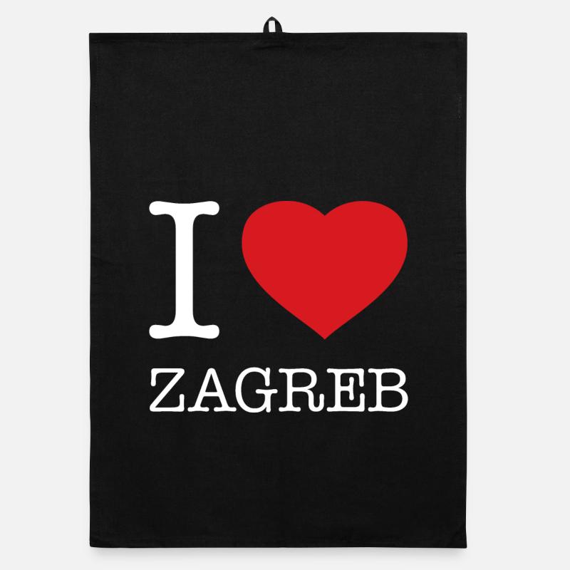 I LOVE ZAGREB Organic dish towel