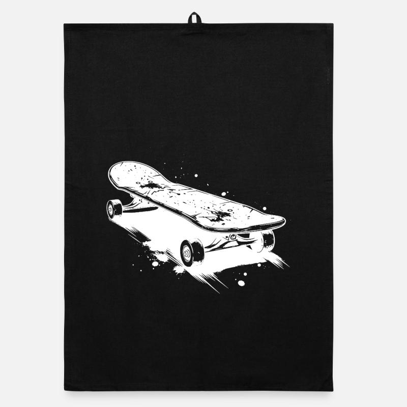 Skateboard Sketch Organic dish towel