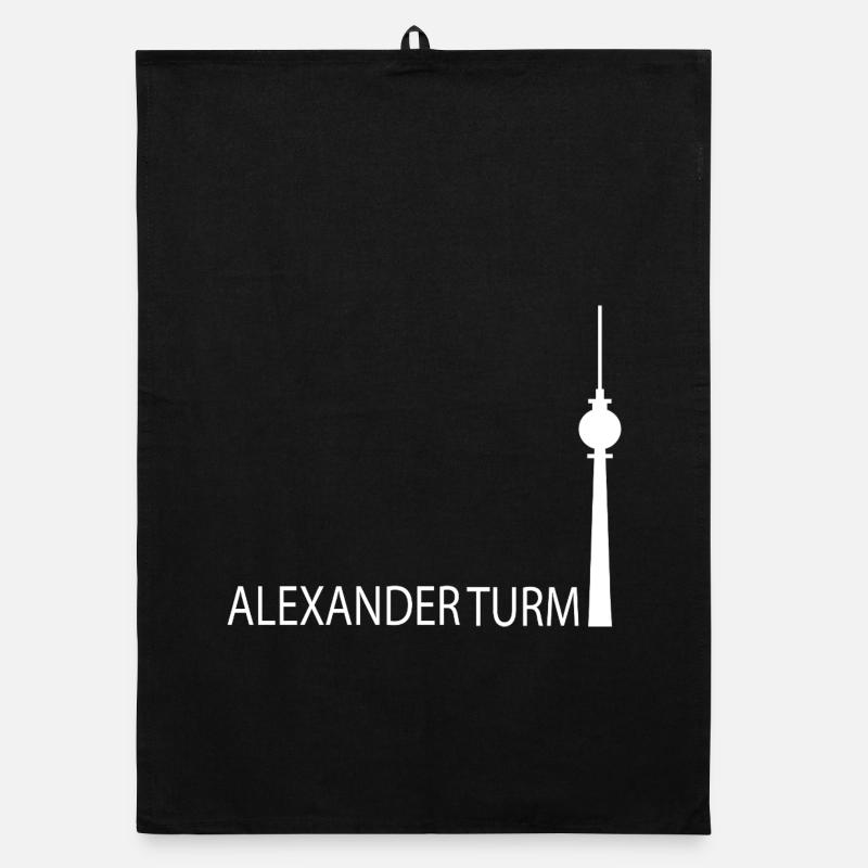 Funny Berlin TV Tower Silhouette Parody Organic dish towel