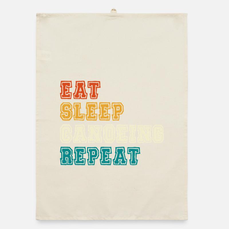 Manger dormir canoë répéter Bloc de couleur Torchon bio