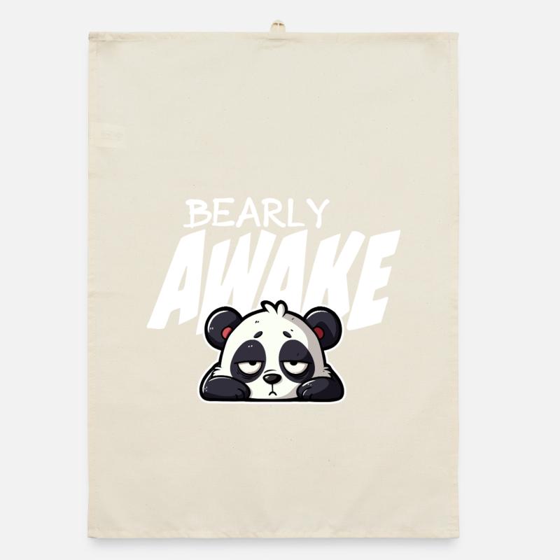 Sleeping Panda Barely Awake Organic dish towel