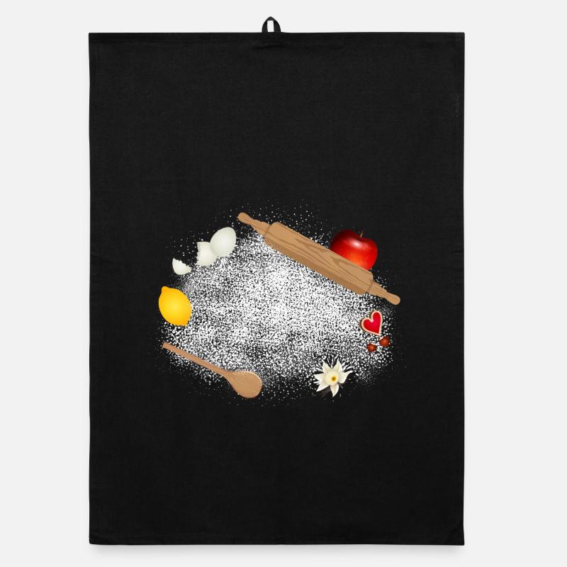 Flour and ingredients – atmospheric kitchen motif Organic dish towel
