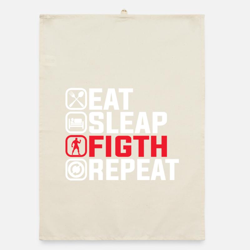 Manger Dormir Combattre Répéter - Conception de combattant MMA Torchon bio